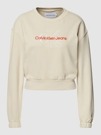 Kort sweatshirt met logostitching van Calvin Klein Jeans Wit - 23