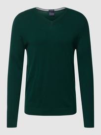 Kaschmirpullover mit abgerundetem V-Ausschnitt von Christian Berg Men Grün - 12