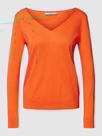 Gebreide pullover met streepmotief van Esprit Oranje - 10