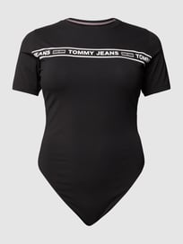 Body mit Label-Print von Tommy Jeans Curve Grau / Schwarz - 4