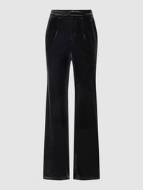 Bandplooibroek in fluweellook, model 'MADDY TROUSERS' van Gina Tricot Grijs / zwart - 26