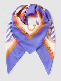 Sjaal met labelprint, model 'Foulard' van Liu Jo White Paars - 10