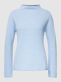 Gebreide pullover met opstaande kraag en wol, model 'HELENA' van Cinque Grijs / zwart - 7