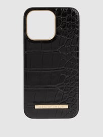 Gsm-hoesje in krokolook - iPhone 13 Pro van Ideal of Sweden Grijs / zwart - 31