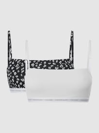 Bralette aus Baumwollmischung im 2er-Pack  von CK One Grau / Schwarz - 34