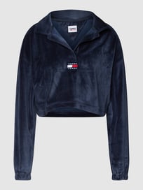 Kort sweatshirt van fluweel van Tommy Jeans Blauw / turquoise - 44