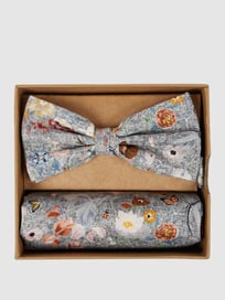 Fliege und Einstecktuch im Set von Prince Bowtie Grau / Schwarz - 30