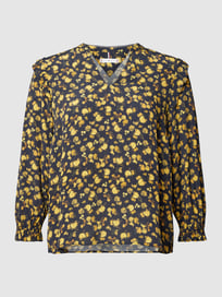 PLUS SIZE blouse met all-over motief, model 'MOSS' van Tommy Hilfiger Curve Grijs / zwart - 41