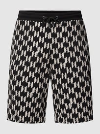 Sweatshorts mit Allover-Muster von Karl Lagerfeld Grau / Schwarz - 27