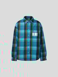 Hemdjacke mit Glencheck-Muster von VTMNTS Blau / Türkis - 44