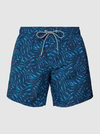 Badpak met all-over motief, model 'Wave Nature' van Schiesser Blauw / turquoise - 22