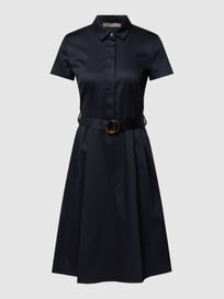 Knielanges Kleid mit Taillengürtel von Christian Berg Woman Selection Blau / Türkis - 4