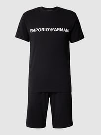 Pyjama mit Label-Schriftzug von Emporio Armani Grau / Schwarz - 42