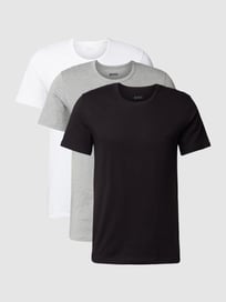 T-shirt met labelstitching in een set van 3 stuks, model 'Classic' van BOSS Grijs / zwart - 20