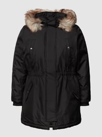 PLUS SIZE Parka mit Kunstfellbesatz Modell 'Carirena' von ONLY CARMAKOMA Grau / Schwarz - 1