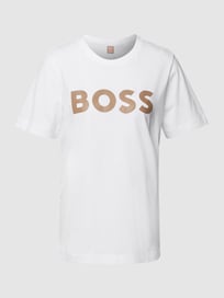 T-Shirt mit Label-Print Modell 'Econte' von BOSS Weiß - 12