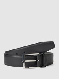 Ledergürtel mit Dornschließe Modell 'ELLOTYO' von BOSS Grau / Schwarz - 39