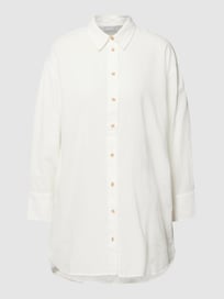 Lange blouse met afgeronde zoom, model 'Maddie' van Fransa Blauw / turquoise - 39