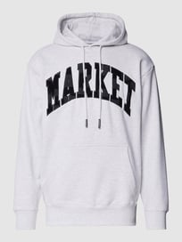 Hoodie mit Label-Stitching Modell 'CHESS' von MARKET Grau / Schwarz - 1