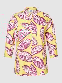 PLUS SIZE overhemdblouse met all-over motief, model 'BRIDGET' van Marina Rinaldi Geel - 34