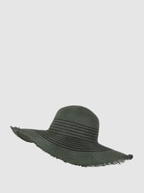 Strohoed met brede rand, model 'Grethe' van Becksöndergaard Groen - 3