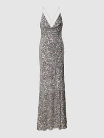 Abendkleid mit Paillettenbesatz von Laona Grau / Schwarz - 37