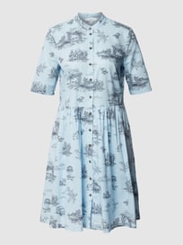 Hemdblusenkleid mit Allover-Muster von Jake*s Casual Blau / Türkis - 30