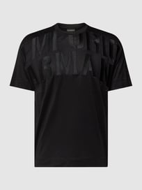 T-Shirt mit Label-Applikation von Emporio Armani Grau / Schwarz - 37
