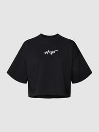 Kort T-shirt met logoprint van HUGO Grijs / zwart - 40