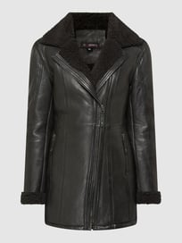 Lederjacke aus Lammnappa Modell 'A More' von Cabrini Grau / Schwarz - 37