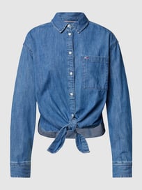 Korte jeansblouse met knoopdetail van Tommy Jeans Blauw / turquoise - 25