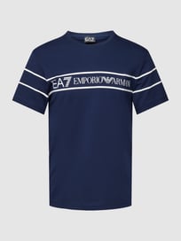 T-shirt met labelprint van EA7 Emporio Armani Blauw / turquoise - 38