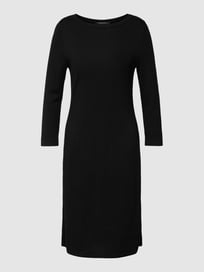 Knielanges Strickkleid mit U-Boot-Ausschnitt von comma Grau / Schwarz - 33