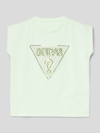 T-Shirt mit Label-Stitching von Guess Grün - 13