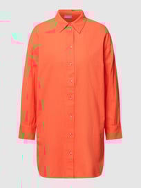Lange blouse met afgeronde zoom, model 'Maddie' van Fransa Oranje - 45