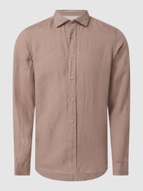 Slim Fit Leinenhemd von Fil Noir Braun - 19