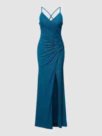 Avondjurk met plooien van Mascara Blauw / turquoise - 48