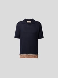 Poloshirt mit Kontrastbesatz von Maison Flaneur Blau / Türkis - 41