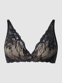 Bralette van gebloemd kant - gewatteerd  van Calvin Klein Underwear Grijs / zwart - 40