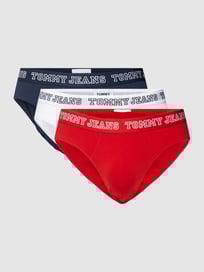 Slip met logostitching in een set van 3 stuks van Tommy Jeans Rood - 3