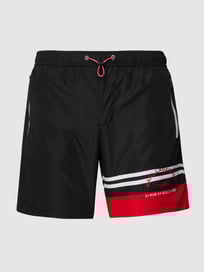 Badehose mit Label-Print von Karl Lagerfeld Beachwear Grau / Schwarz - 42