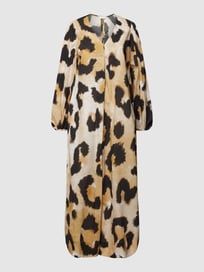 Midi-jurk met all-over dierenprint van Frogbox Grijs / zwart - 19