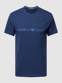T-Shirt mit Label-Print Modell 'TERRY' von Emporio Armani Blau / Türkis - 3