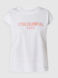 T-shirt met borduursel met tekst  van BETTY & CO WHITE Wit - 48