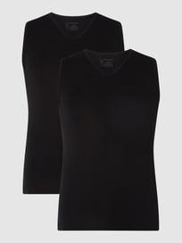 Tanktop met stretch in een set van 2 stuks  van Schiesser Grijs / zwart - 38