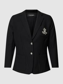 PLUS SIZE blazer met labelstitching, model 'ANFISA' van Lauren Ralph Lauren Curve Grijs / zwart - 2