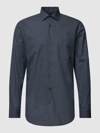 Regular fit zakelijk overhemd met all-over motief van SEIDENSTICKER REGULAR FIT Blauw / turquoise - 32