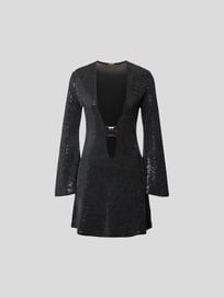 Minikleid mit Paillettenbesatz von Dodo bar Or Grau / Schwarz - 3