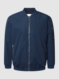 PLUS SIZE Jacke mit geripptem Rundhalsausschnitt Modell 'BOMBER' von Jack & Jones Plus Blau / Türkis - 28
