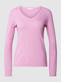 Strickpullover mit V-Ausschnitt von edc By Esprit Rosa - 10